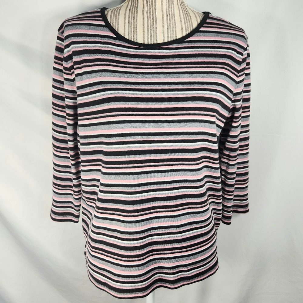Hasting & Smith Multicolored Striped Long Sleeve Pullover Top Petite Size PXL